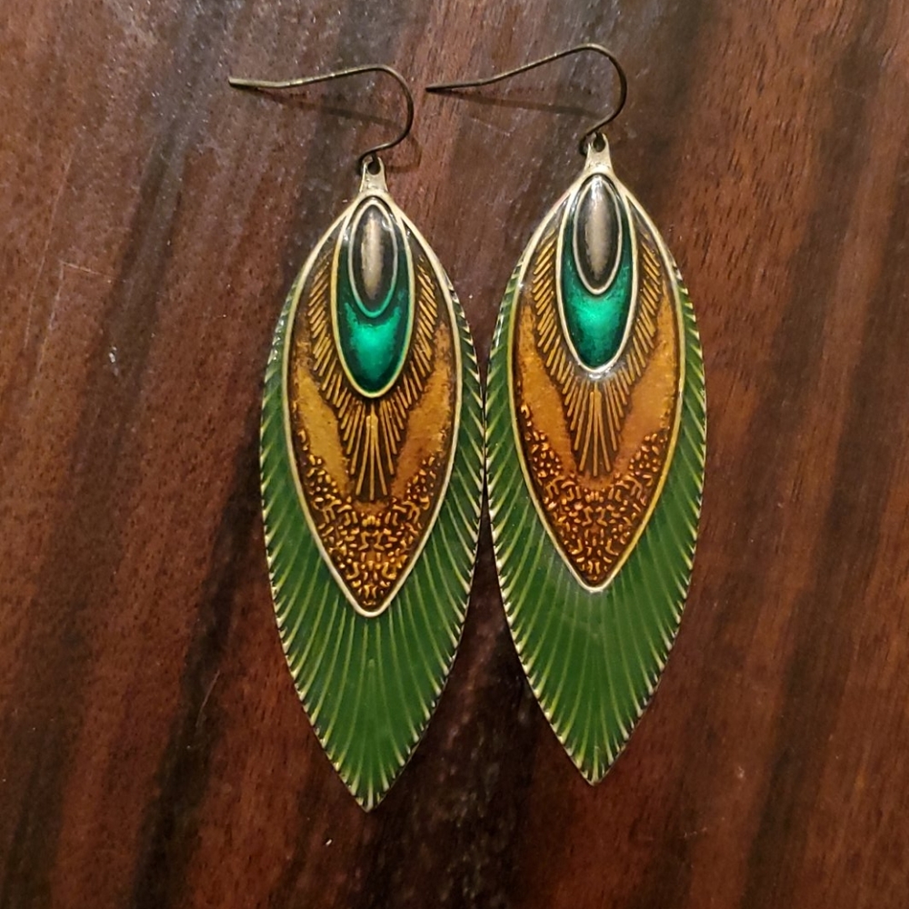 Peacock Feather earrings